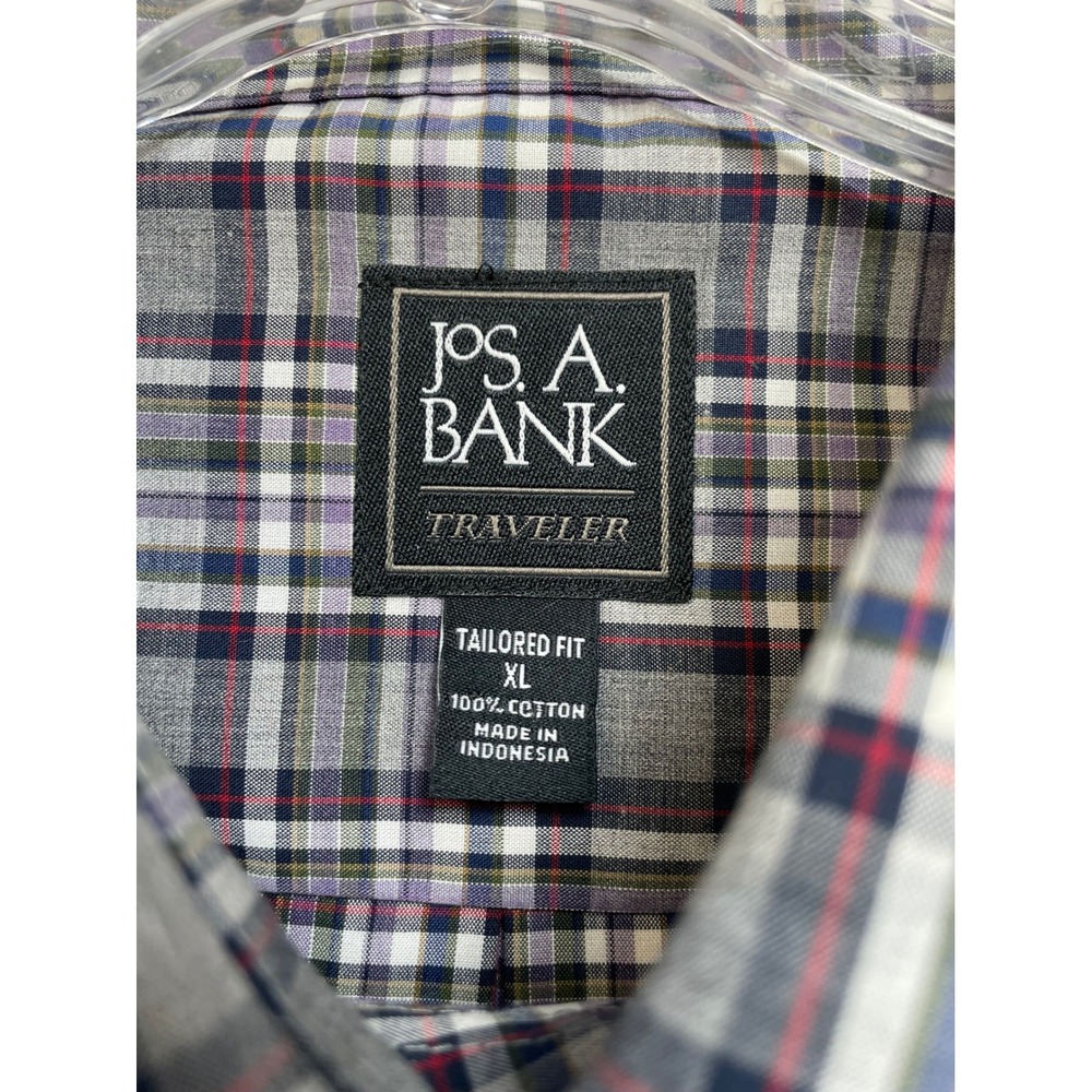 Jos A Bank Traveler shirt Sz XL Tailored Fit Multicolored Button up Shirt (W16) - Picture 2 of 5